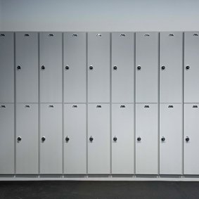 Recruiter Open-Front Wood Sport Lockers Painted
