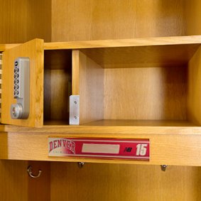 Recruiter Open-Front Wood Sport Lockers with Electronic locks