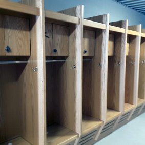 Open-front wood lockers